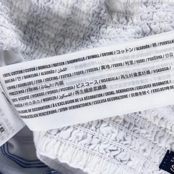 Abercrombie & Fitch Shirt Women’s Size Small Sleeveless Crop Tank Top Blue White - Picture 4 of 8